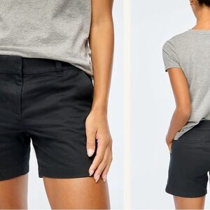 J. Crew Black Bermuda Shorts Tailored Cotton Blend, Size 10 w/5 inch length